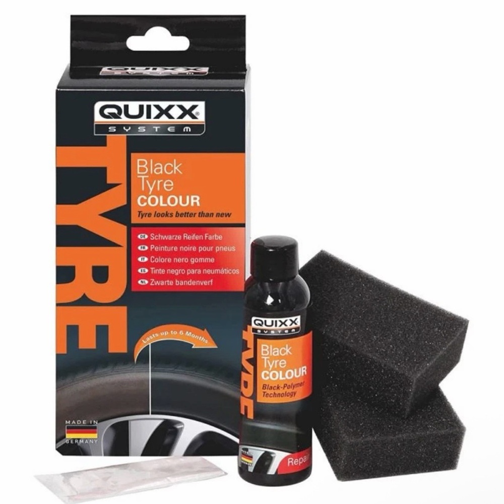 Quixx Black Tire Color Kit (BPT) Tire Shine Matt Finish Lasts Six Months NEW